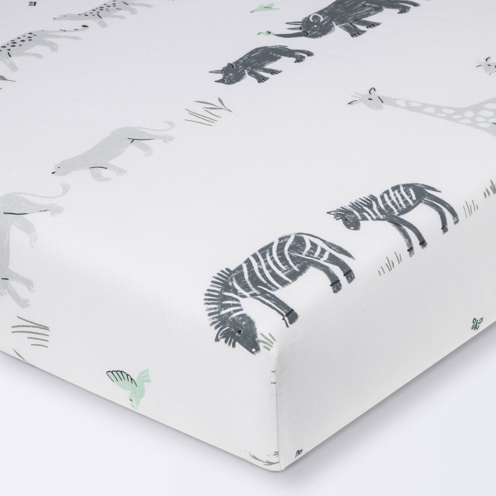Photos - Bed Linen Fitted Crib Sheet - Cloud Island™ Two by Two Animals