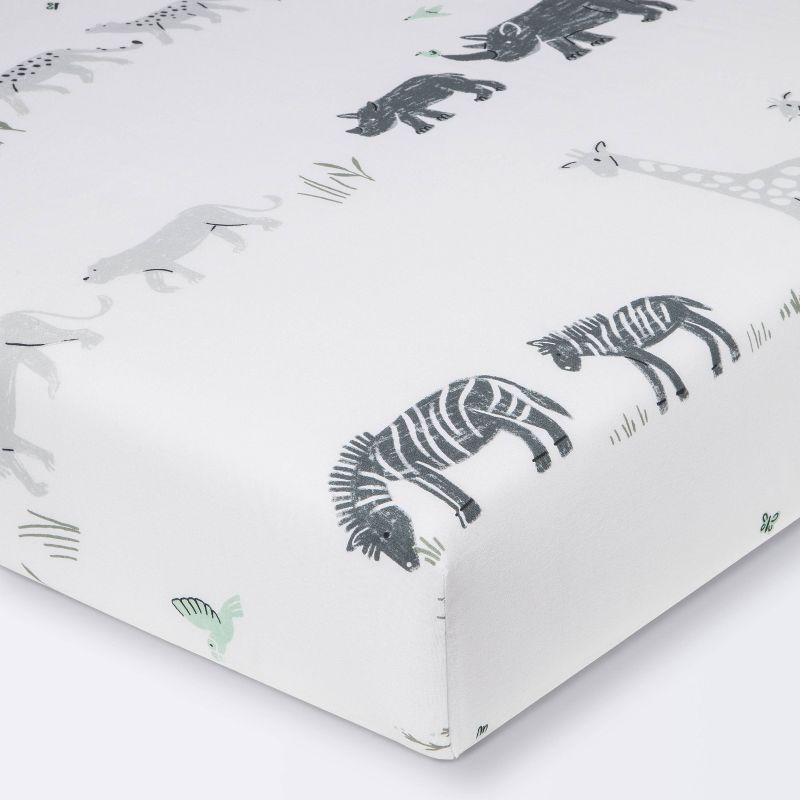 Fitted Crib Sheet - Cloud Island&#8482; Two by Two Animals, 1 of 7