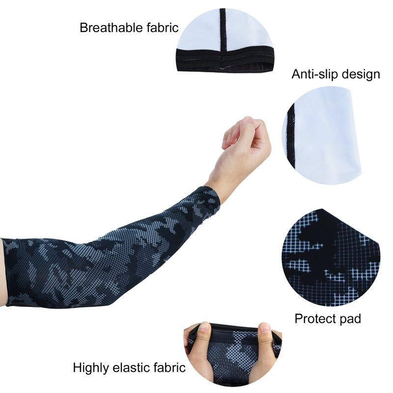 Unique Bargains Breathable Elbow Pads Elbow Protection Brace Tightening Black White for Sports 1 Pcs, 3 of 7