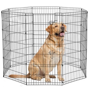 FDW Dog Playpen Dog Pen 24/30/36/42/48in Puppy Playpen with Door Entry Foldable Exercise Pen for Indoor Outdoor Use - 1 of 4