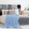 PiccoCasa 100% Cotton Soft Lightweight Knit Waffle Weave Knitted Blanket - 3 of 4