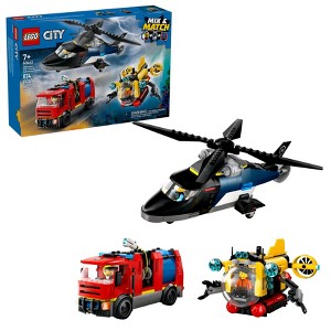 LEGO City Helicopter, Fire Truck & Submarine Remix 3 in 1 Building Toy 60462 - 1 of 4