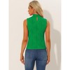 Allegra K Women's Mock Neck Sleeveless Keyhole Back Ribbed Knit Blouses - 3 of 4