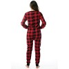 #followme Womens Henley Thermal Bodysuit | Buffalo Plaid, Tie Dye, & Printed PJ Union Suit Loungewear - 3 of 3