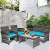 Tangkula 8-Piece Outdoor Patio Furniture Set Rattan Wicker Conversation Sofa Set - 2 of 4
