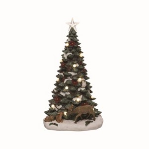 Transpac Resin Green Christmas Light Up Musical Tree Decor - 1 of 2