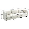 XXXL Chenille 3-Seater Deep Seat Sofa with Cloud-Soft Cushions and Side Pocket,111.4" Large Living Room Couch-Baofuwish - 4 of 4