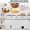 VEVOR 2-Pan Commercial Food Warmer, 18QT Electric Steam Table, 1200W Professional Countertop Stainless Steel Buffet Bain Marie - 3 of 4
