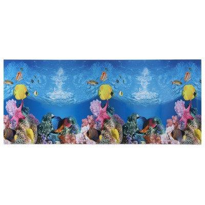 Unique Bargains Aquarium Background Poster Double-sided Aquarium Fish Tank Background Decorative Paper Sticker 1 Pc
