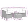 vidaXL 7 Piece Patio Sofa Set with Cushions Black Poly Rattan - Table + 2x Corner + 4x Middle - 3 of 4