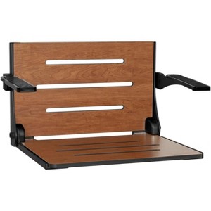 Seachrome Silhouette Comfort Folding Wall Mount Shower Bench Seat with Arms - 1 of 1