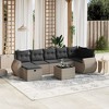 vidaXL Garden Sofa Set Grey Poly Rattan, Tempered Glass, Powder-Coated Steel - 2 of 4