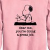 Boys' - Peanuts - Dear Me Doing Great Job Graphic Long Sleeve Fleece Sweatshirt - 2 of 4