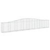vidaXL Galvanized Iron Arched Gabion Basket, Decorative and Sound-Insulating Garden Barrier with Durable Construction and Wide Application, Silver - 2 of 4