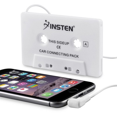 Insten Universal Car Audio Cassette Adapter, White For Apple iPhone 6 5 Samsung Galaxy S5 S4 Note 3 LG G3 G2 Nexus 5 HTC