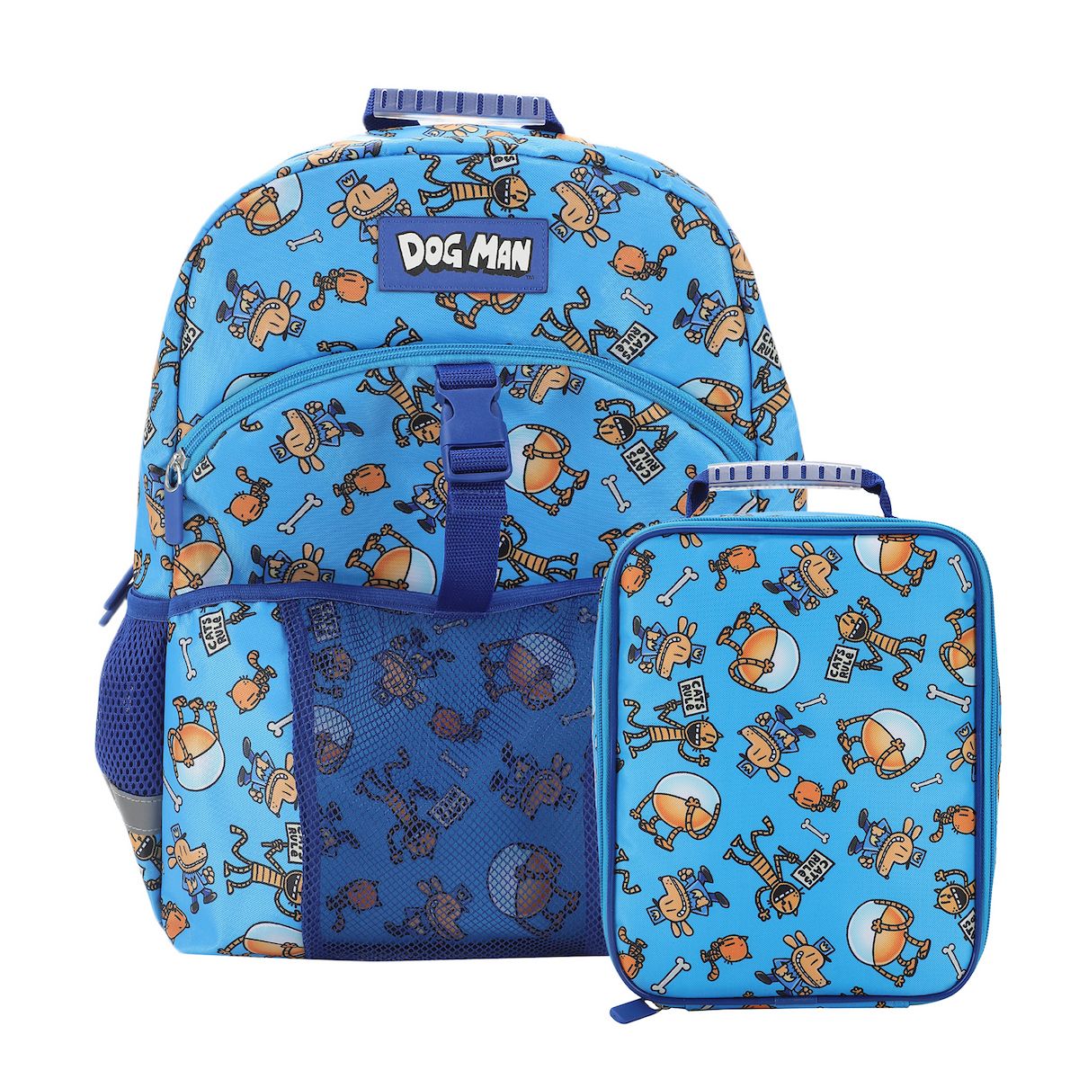 Dog Man 2-Piece 16" Youth Premium Backpack & Lunch Kit Set For School Boys and Girls