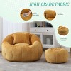 Chenille Pumpkin Lounge Chair with Ottoman, 41.3in Memory Foam Accent Chair Set for Bedroom Living Room-3irtyhousy - 2 of 4