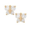 Junior Jewels 14K Yellow Gold Children's Cubic Zirconia Butterfly Earrings - 3 of 3