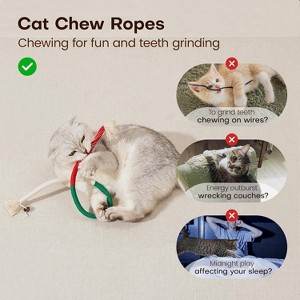 Cat Toys Chew Ropes 3Pcs with Refillable Natural Catnip, Safe Teeth Cleaning Toy for Indoor Kittens - 1 of 4
