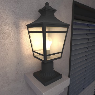 YUHAO Garden, Patio, Pathway Anti-Rust Waterproof Outdoor Post Light Modern 18.1in. Black(2 PACK)