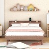 TiramisuBest Modern Design Twin Size Platform Bed Frame with Built-in USB Port for Walnut Color - 2 of 4