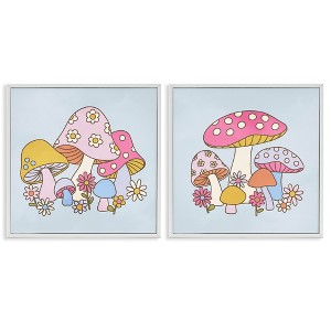 Stupell Industries Groovy Floral Mushrooms, 12" x 12" - 1 of 4