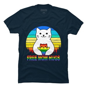 Adult Design By Humans Free Mom Cat Hugs Pride Sunrise By Avocato T-Shirt - 1 of 2