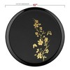 Smarty Had A Party 10" Black w/ Gold Floral Round Plastic Dinner Plates - 120 pcs - 3 of 4