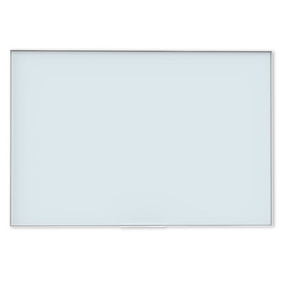 U Brands 72"x48" Glass Dry Erase Board White Frosted Surface and White Aluminum Frame