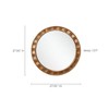 LuxenHome Natural Wood Frame Round Wall Mirror, 28” Rustic Wooden Decor Brown - 3 of 4