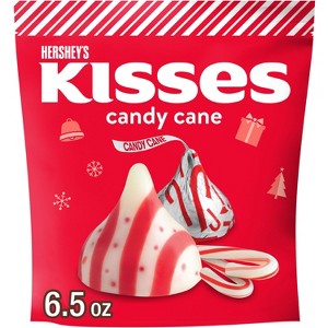 HERSHEY'S KISSES Christmas Chocolate Candy Cane Stand Up Pouch - 6.5oz - 1 of 4