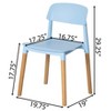 Fabulaxe Modern Plastic Dining Chair Open Back with Beech Wood Legs - 4 of 4