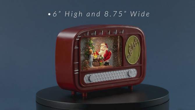 Northlight LED Lighted "Santa Sighting" Retro Radio Christmas Snow Globe - 8.75", 2 of 8, play video