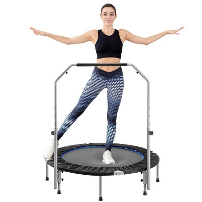 JIONJOY Exercise Trampoline Foldable Trampoline with Adjustable Bar