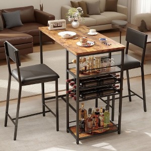 Dining Table Set for 2, with 4-Tier Shelves - 1 of 4