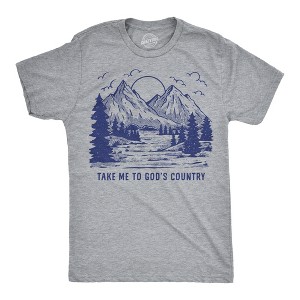 Mens Funny T Shirts Take Me to Gods Country Sarcastic Nature Graphic Novelty Tee for Men - Crazy Dog Men's T Shirt For Campers - 1 of 4