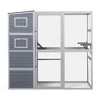 DOMETOUR Large Wooden Cat Enclosure with Waterproof Roof and Platforms Gray - 2 of 4
