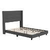 Emma and Oliver Modern Channel Stitched Upholstered Platform Bed with Wingback Headboard and Wooden Support Slats; No Box Spring Needed - 2 of 4