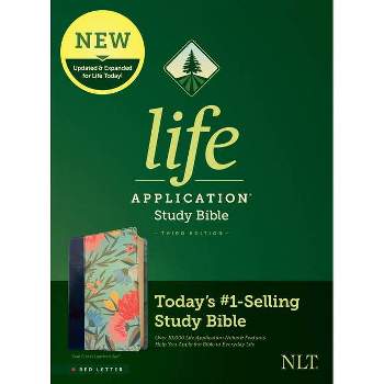 NLT Life Application Study Bible, Third Edition (Red Letter, Leatherlike, Teal Floral) - (Leather Bound)