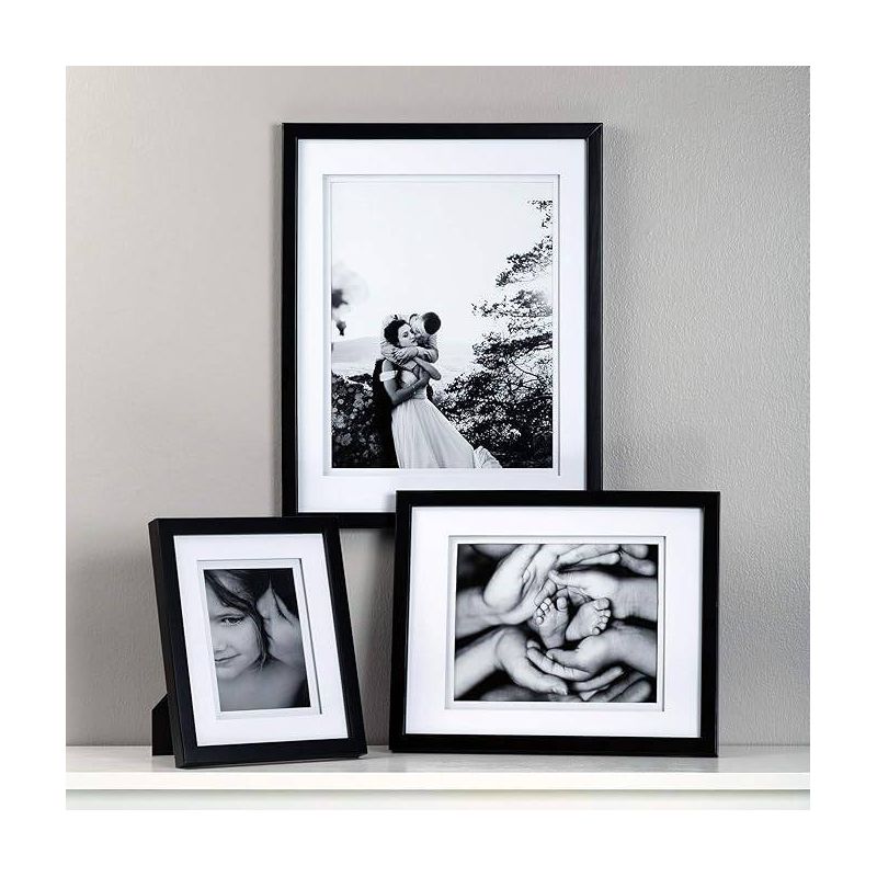 Gallery Solutions 14&#34;x18&#34; Walnut Picture Frame with Double White Mat Opening 10&#34;x13&#34; Image, 3 of 6
