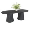 86 inch Double-base Oval Black Dining Table with 8 Dining chairs Suitable for Dining Room / Living Room - 3 of 4
