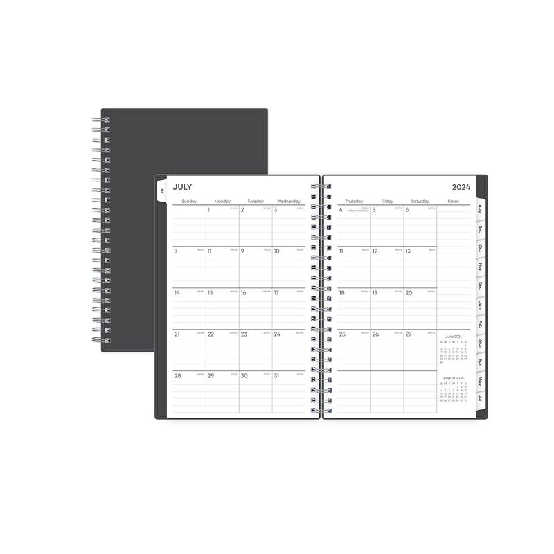Blue Sky 2024-25 Weekly/Monthly Planner 8.15&#34;x5.83&#34; Wirebound Solid Charcoal, 5 of 14