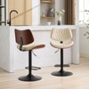 PAGED Modern PU Leather Bar Stool, Height Adjustable Swivel Counter Stool with Back and Metal Legs for Bar, Kitchen, Dining Room - 2 of 4