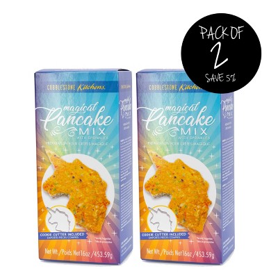 Cobblestone Kitchens 16 oz Unicorn Pancake Mix & Unicorn Cookie Cutter - Pack of 2
