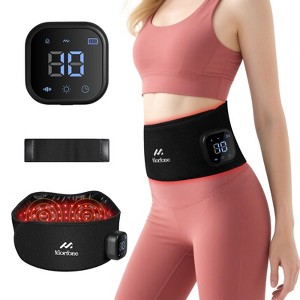 Morfone 660nm & 850nm red light therapy belt, used for body heating, vibration massage, and relief of muscle pain in the waist, shoulders, back, etc. - 1 of 4