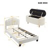 2-Pieces Bedroom Sets, Full Size Flower-Shaped Upholstered Led Platform Bed, Storage Bench For Organized Spaces-Cuddlewood - 4 of 4