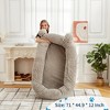 Large Size Dogs Bed, XL Washable Pet Bed with Faux Fur Bolster, Removable Cover Calming Round Bed - 2 of 4