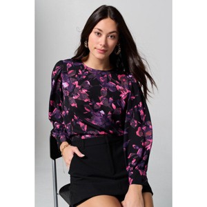 WEST K Women's Malaya Long Sleeve Printed Blouse with Wide Cuff - 1 of 4