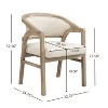 Christopher Knight Home Appleby Rubberwood Upholstered Dining Arm Chair with Curved Design (Set of 2) - 3 of 4