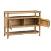 Wood 2-Door Console Table with Fixed Shelves and Concealed Compartments and Adjustable Levelers - 3 of 4